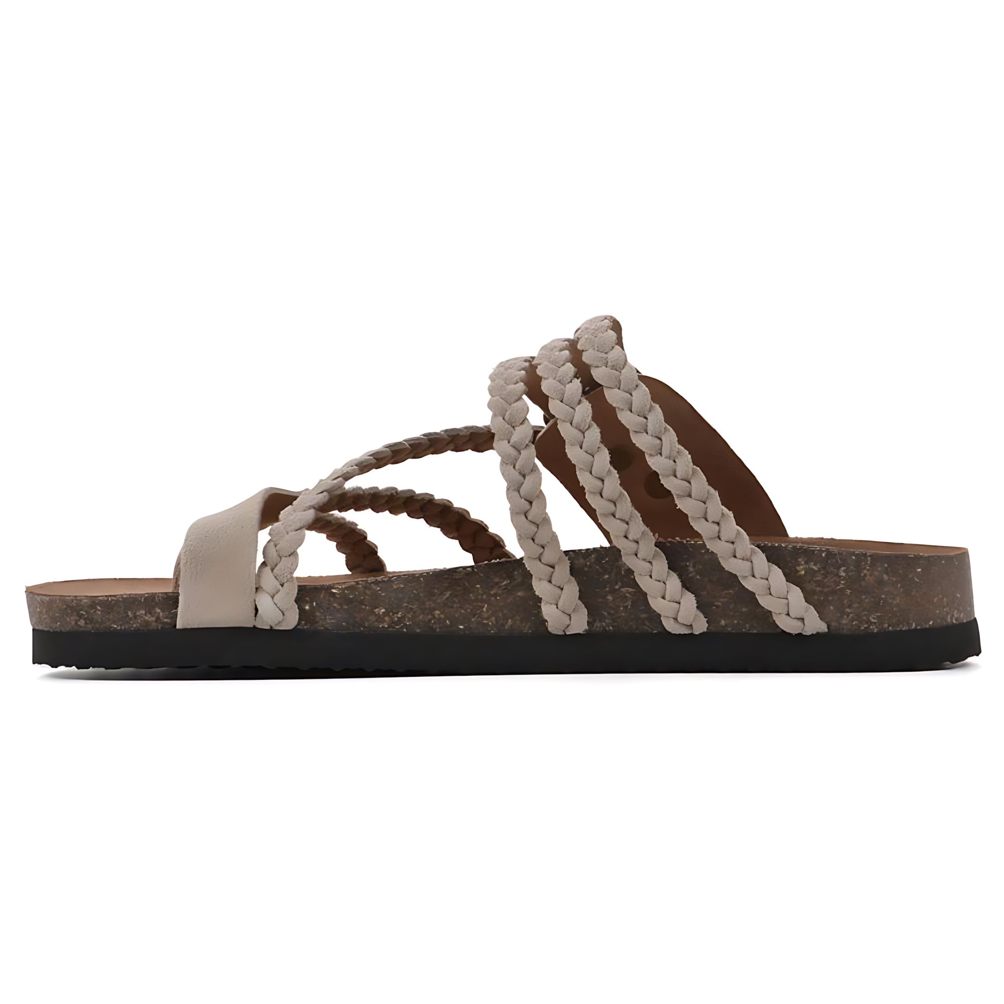 Zoe – Braided Flat Slide Sandals
